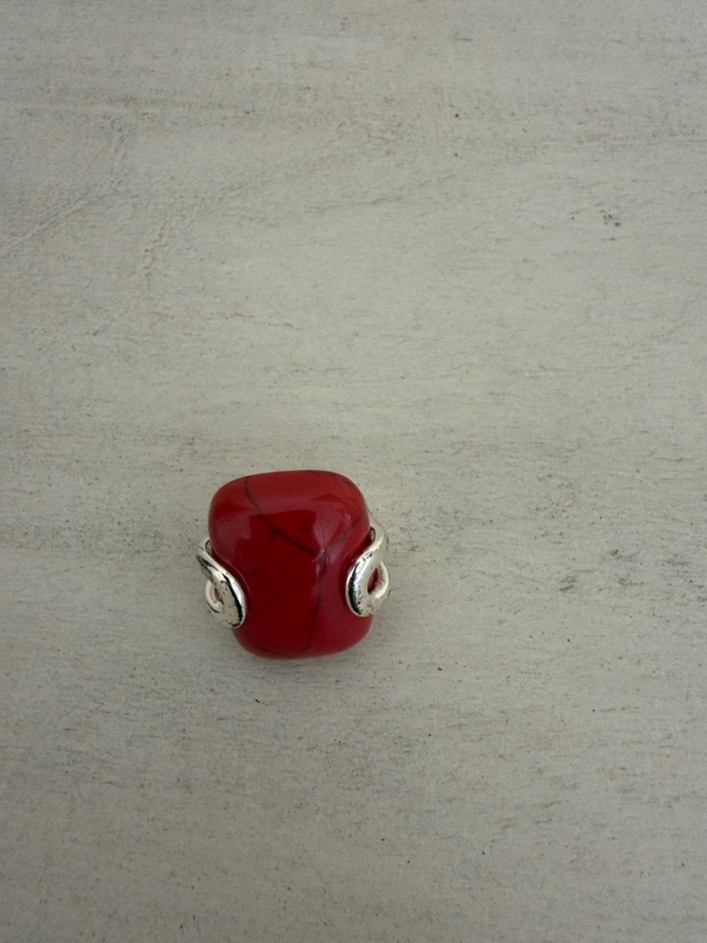 Red Statement Bead Ring